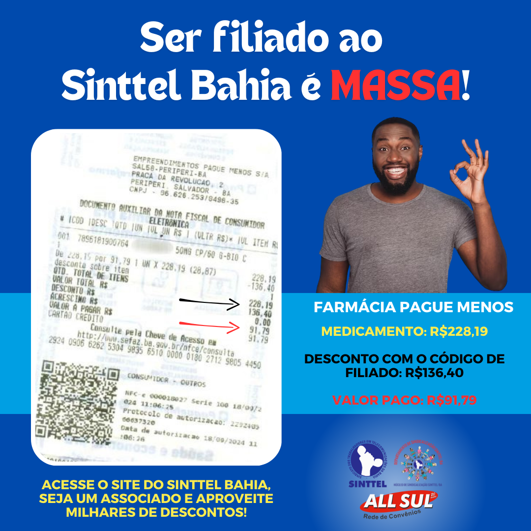 DESCONTÃƒO: Filiado tem super descontos em farmÃ¡cias